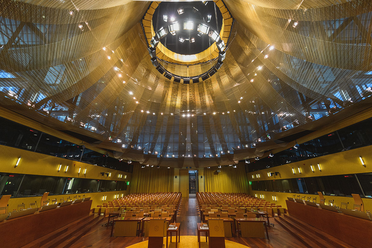 La grande salle d'audience de la CJUE